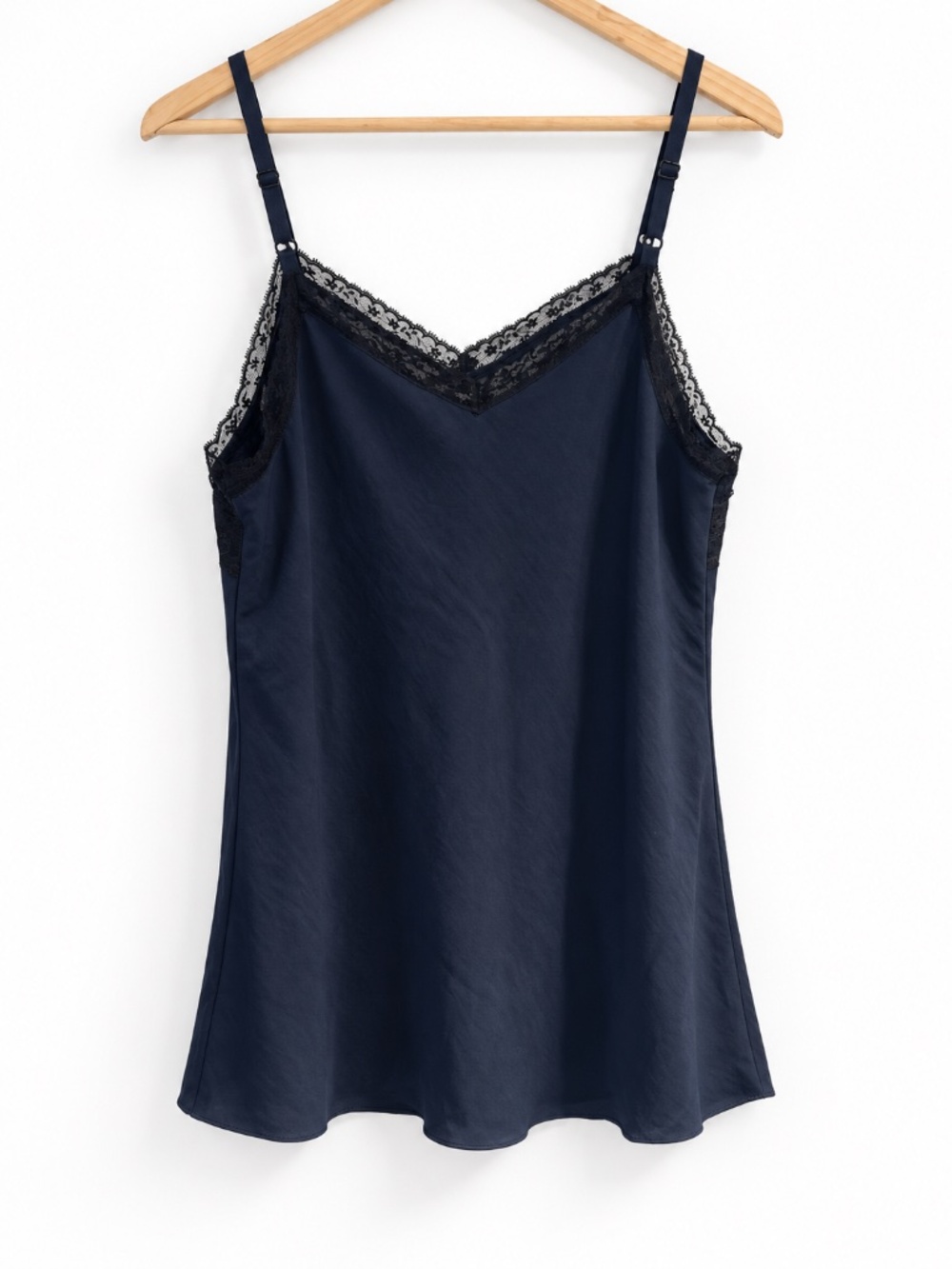 Cabi Dark Navy Black Lace Satin Camisole Tank Top Medium